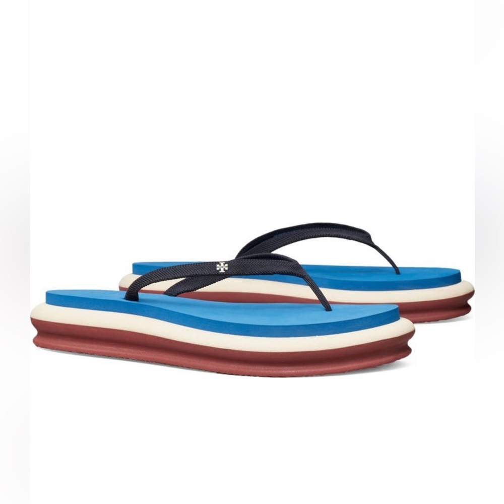 Tory Burch Platform Flip-Flop Navy Size 11M NIB